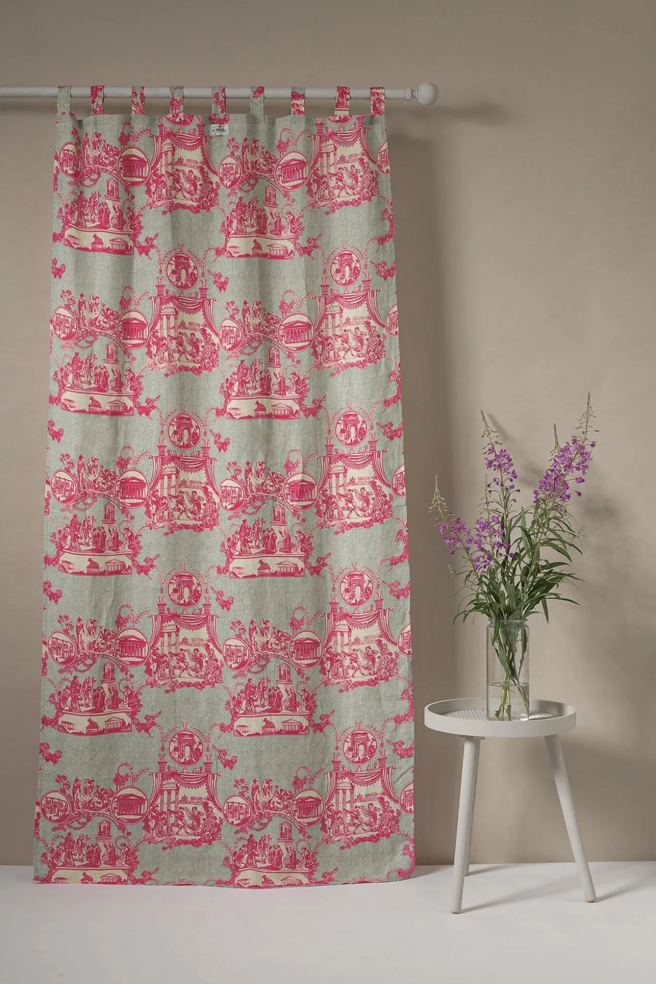 Ancient Column Pink Linen Panel