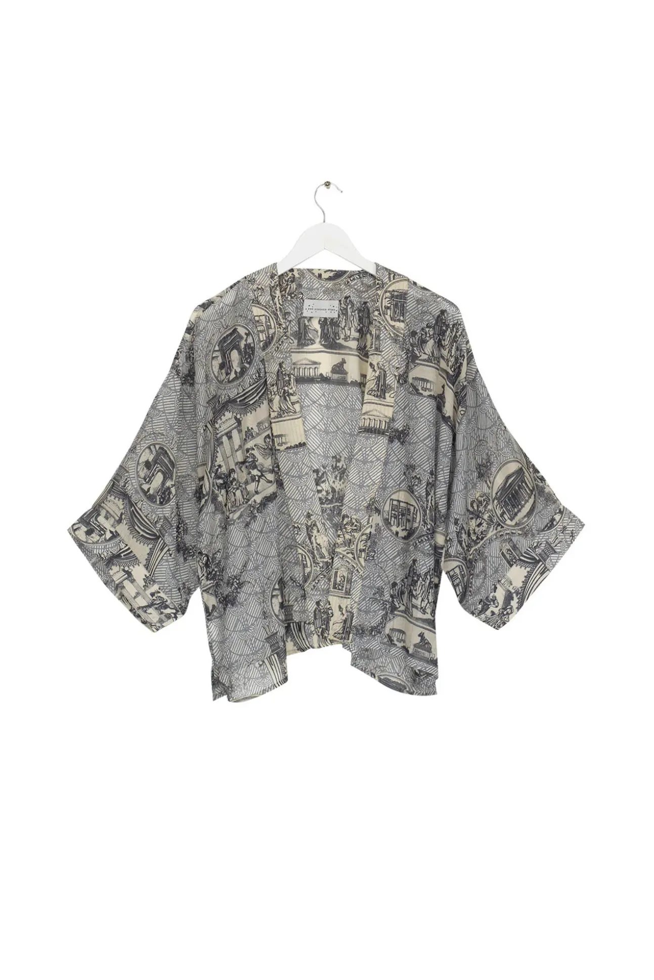 Ancient Columns Charcoal Kimono
