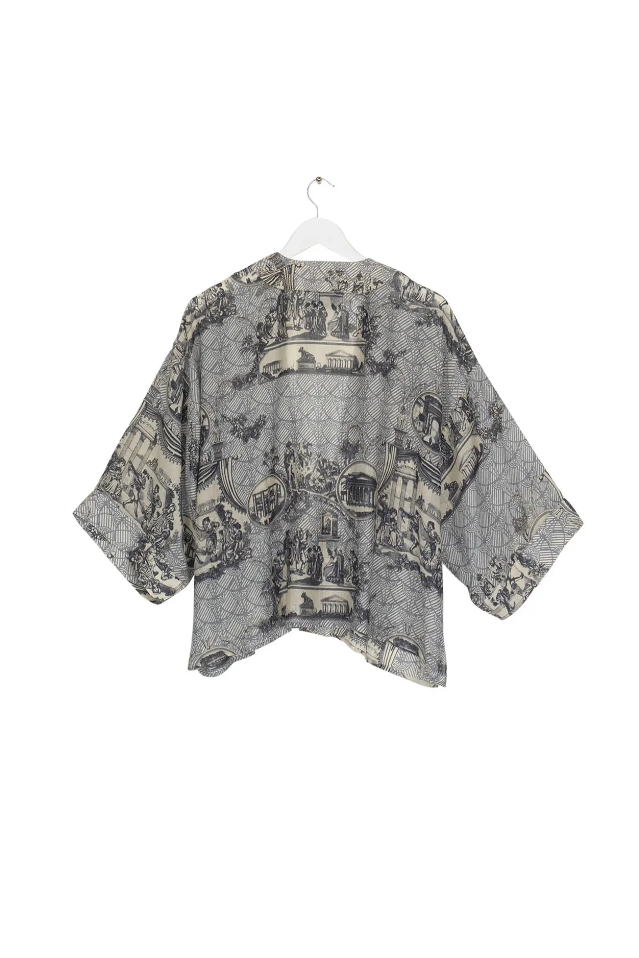 Ancient Columns Charcoal Kimono