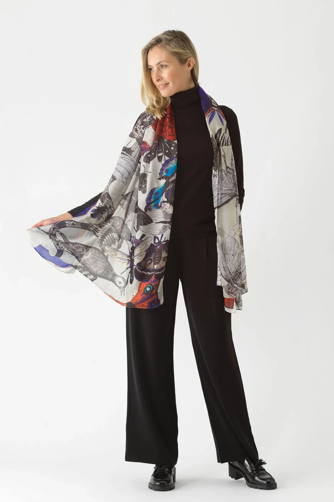Butterflies Cobalt Scarf