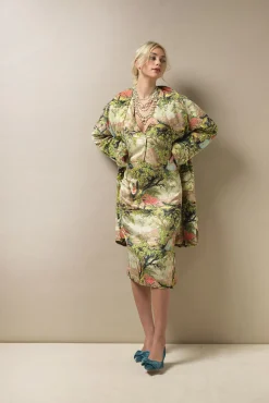 Country Toile Velvet Boyfriend Jacket