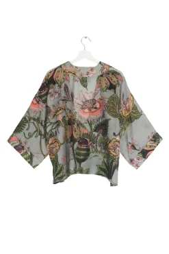 Eccentric Blooms Putty Kimono