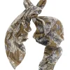 Etched Flower Khaki Kew Scarf