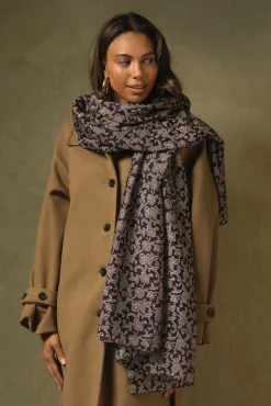 Floral Paisley Blue Scarf