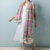 Folk Flowers Pink Scarf