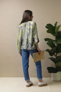 Kew Etched Floral Fern Kimono