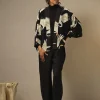 Stork Black Crepe Kimono