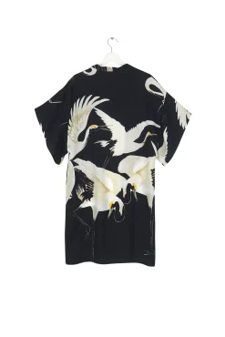 Stork Black Midi Kimono