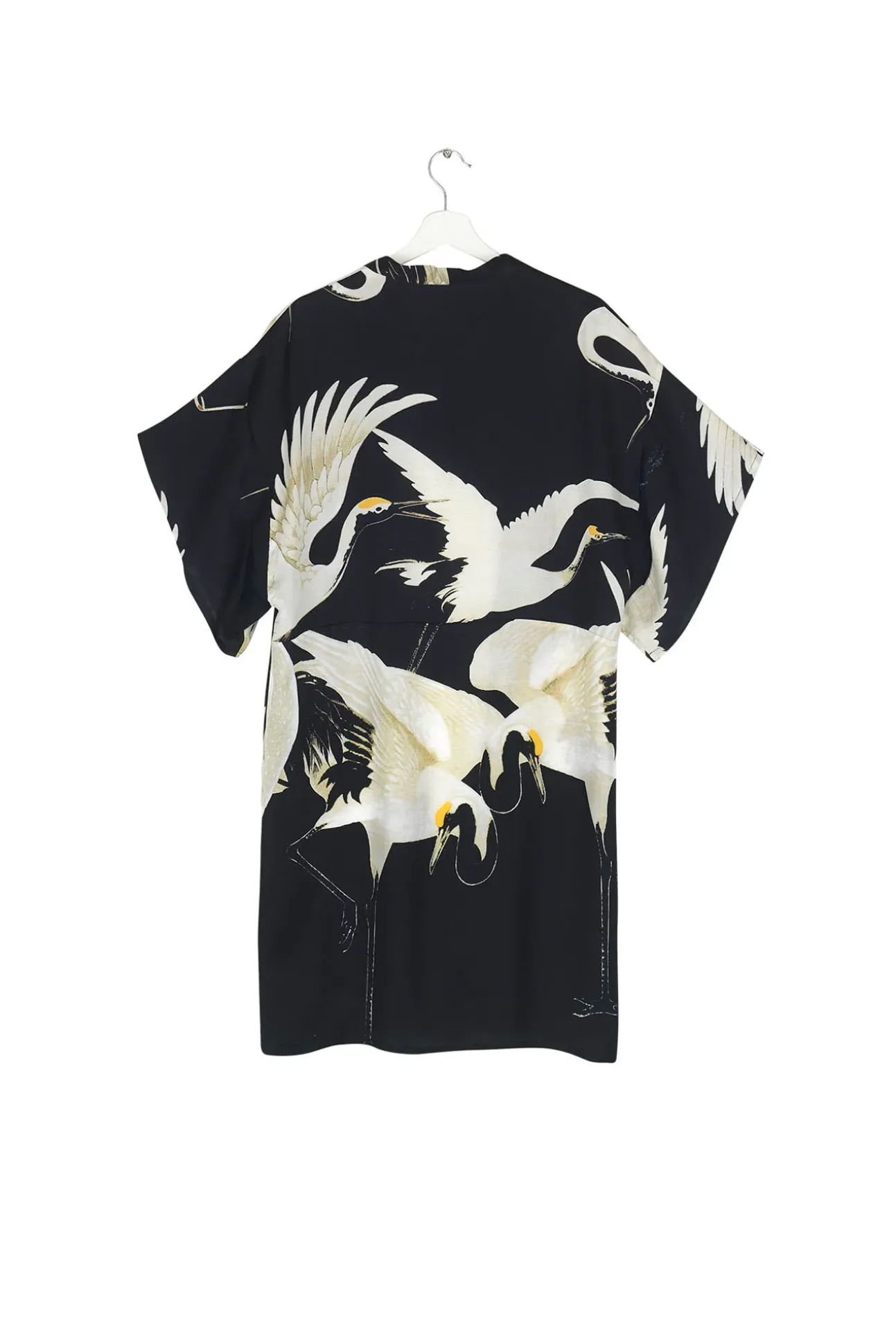 Stork Black Midi Kimono