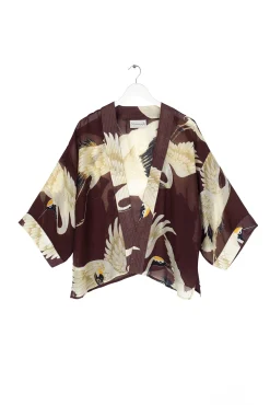 Stork Burgundy Kimono