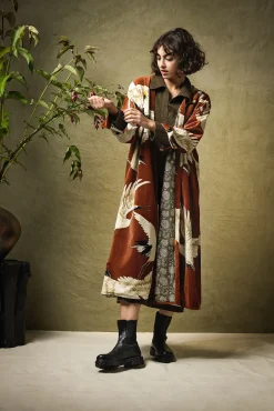 Stork Cigar Velvet Duster Coat