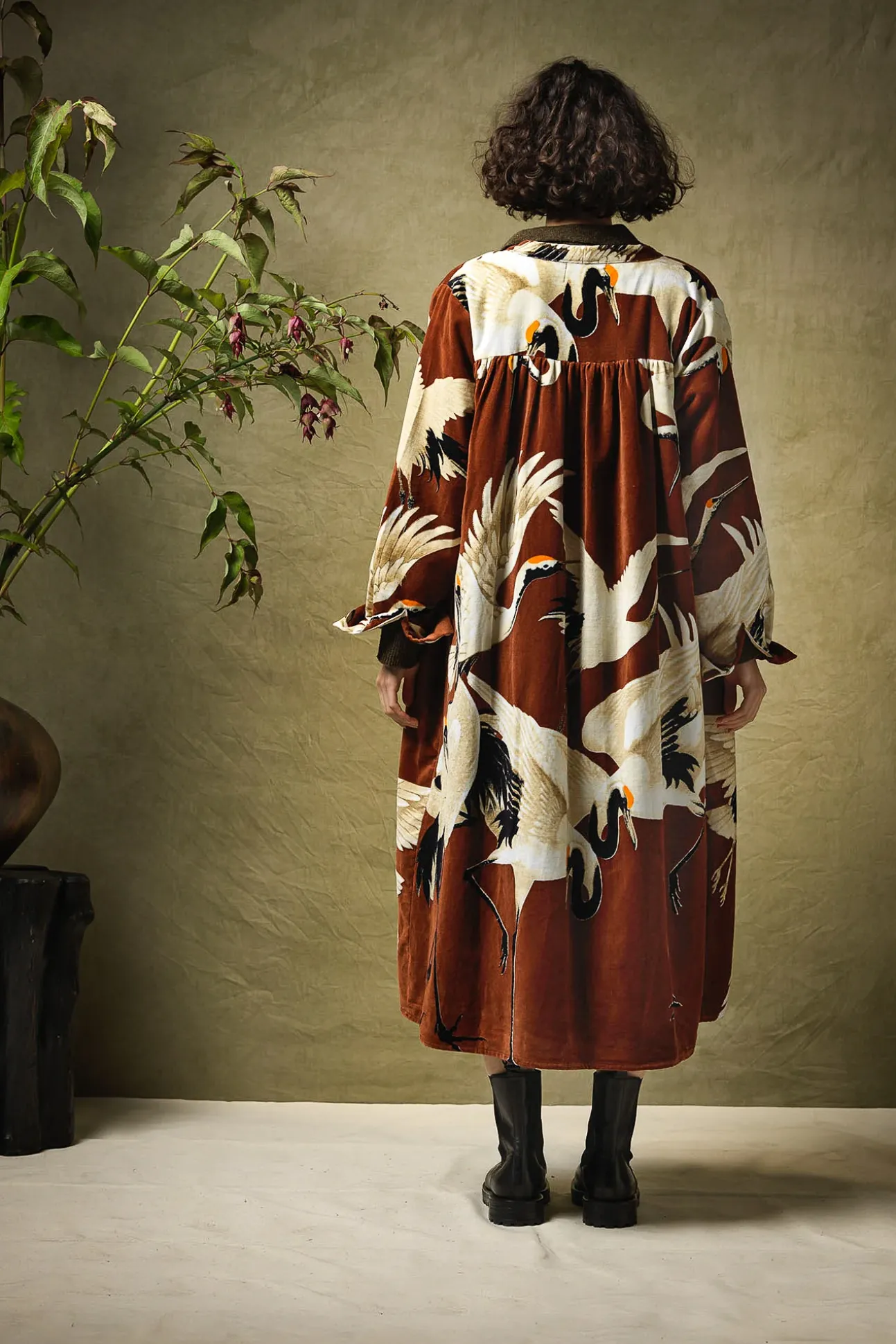 Stork Cigar Velvet Duster Coat