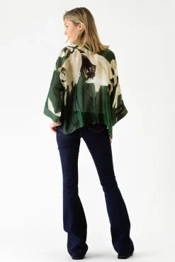 Stork Forest Green Kimono