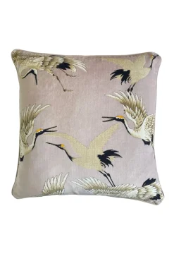 Stork Plaster Pink Square Velvet Cushion