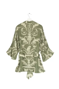 Vintage Damask Sage Wrap Jacket